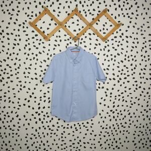 French Toast Blue Button Up Boys Short Sleeve Shirt